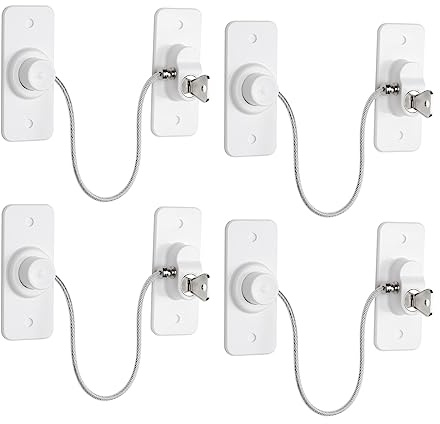 4Pcs Window Locks for UPVC Windows, YTOOK Adhesive No Drilling Window Restrictor with Key, Pet Window Safety Locks for Childproof, Easy to Install
