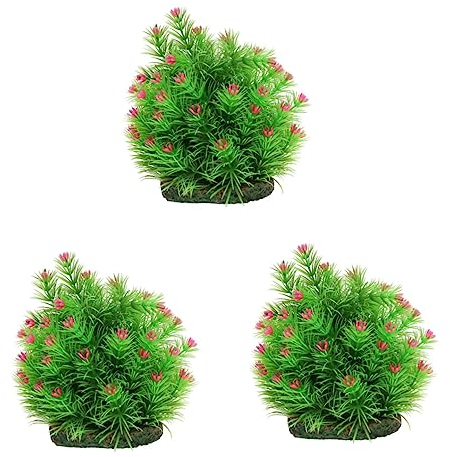 ABOOFAN 3stücke Künstliche Aquarienpflanze Dekoration Simulierte Ornament Pflanze Für Fischbecken Lebensnahe Terrarien-Dekoration Plastische Weihnachtsbaum-Blume