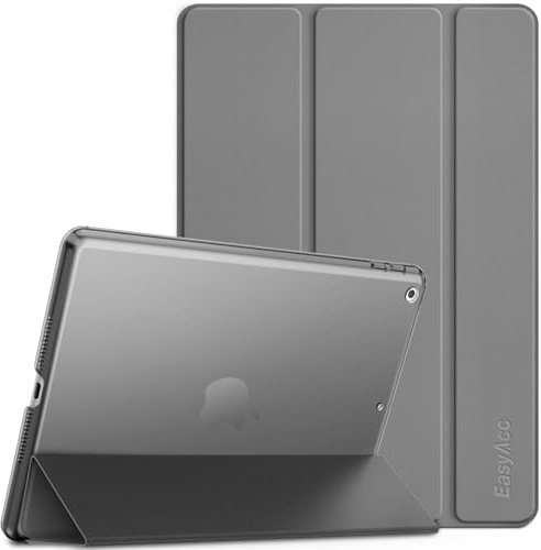 EasyAcc Hülle Kompatibel mit iPad 10.2 Zoll 9. / 8. und 7 Generation, Modell 2021 2020 2019 - Ultradünn Schutzhülle mit Transparenter Rückseite Abdeckung Cover Schutzhülle Case (Dunkelgrau)