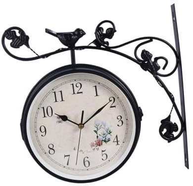 Yardenfun 1stück Doppelseitige Wanduhr Kreative Klassische Europäische Hängende Uhr Ohne Batterie Als Wanddekoration Für Wohnzimmer Und Schlafzimmer