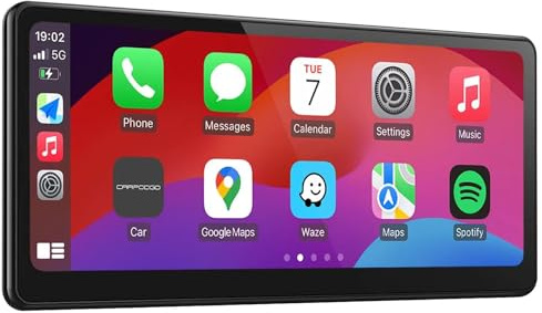 CarpodGo T3 Pro Portable 60fps Wireless Carplay Android Auto,Display-Only BT-Modus unterstützt Lenkradsteuerung8,9 Zoll 1920 * 720 IPS Touchscreen Auto-Stereo