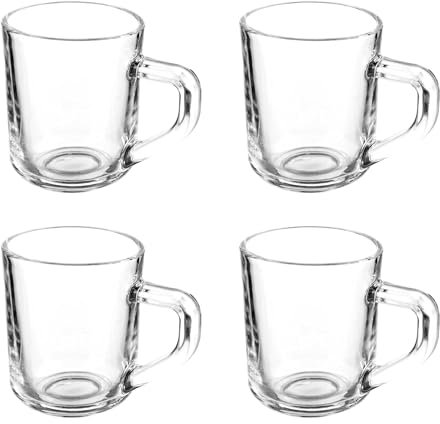 San Ignacio Set 4 tazas vidrio cafe con asa 80ml colección VIVALTO