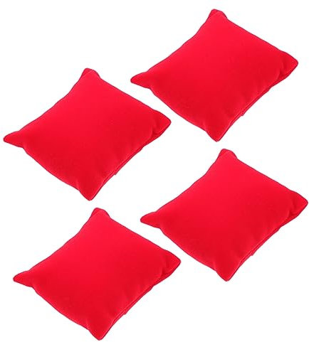 WHAMVOX 4stücke Schwarzes Flanell Uhrenkissen Armreifkissen Armbandkissen Schmuck Displaykissen Für Geschäfte Vitrinen Museen Privathaushalte