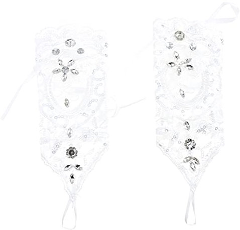 DEARMAMY Elegante Damen-halbfingerhandschuhe Aus Spitze Für Hochzeits- Und Brautpartys