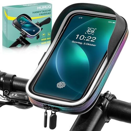 Handyhalterung Fahrrad Wasserdicht 360°Drehbarem Motorrad Handyhalter Handytasche für 4,7-7 Zoll Smartphone Fahrradtasche mit Regenhaube Fahrradhalterung Lenkertasche Ebike, MTB, Rennrad Zubehör
