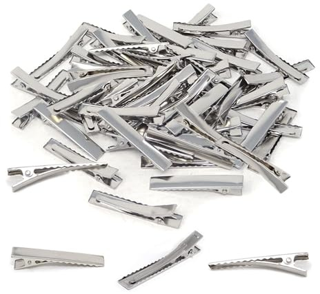 Lot de 200 pinces à cheveux, pinces à cheveux argentées de 35 mm, pinces à cheveux plates en métal avec nœud crocodile pour sectionner les cheveux et séparer la coiffure, les loisirs créatifs