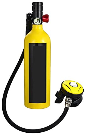 EDEDE Tauchflaschen-Set, Tauchflaschen-Schwimmzubehör, Tauch-Atemschutzmaske, Tauch-Sauerstoffflasche für Tauchrettung/Bootsreinigung(Yellow1L Respirator)