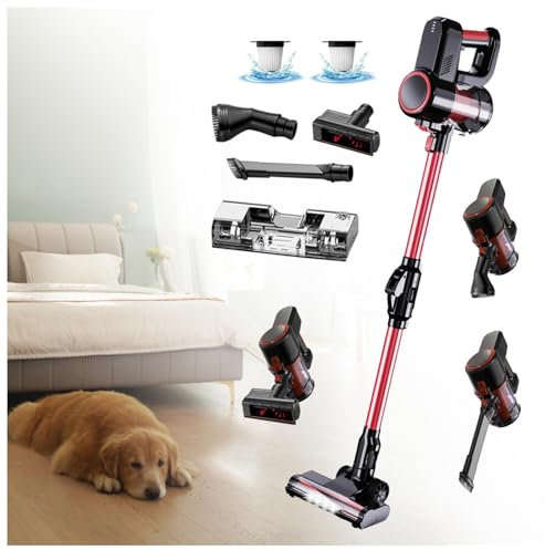 LRF-yxkj Aspira E Lava Pavimenti Casa 5 in 1 Portatile, 200ml Serbatoio dell’acuqa Scopa a Vapore Senza Fili per Pulizia Domestica/Capelli/Polvere/Lavapavimenti