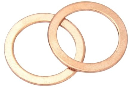 50 arandelas de cobre, junta sólida, sello de aceite del cárter, cuña, sello, espaciador liso(M5x9x1 MM)