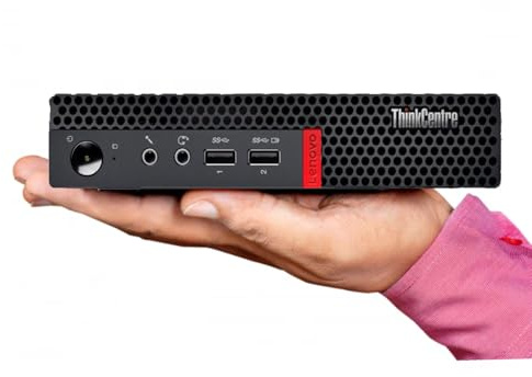 Lenovo ThinkCentre Mini ordinateur de bureau professionnel, design ultra silencieux, double moniteur 4K, mémoire de 16 Go, SSD PCIe 512 Go, processeur AMD Dual-Core, USB-C, Wi-Fi, RJ-45, Bluetooth, KB