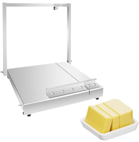 ZBJDX Tabla Cortadora De Quesos Multiusos De Acero Inoxidable 304 con Alambre, Manual, para Queso En Bloque, Mantequilla, Pan, JamóN Y Fruta