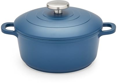 Morphy Richards Cacerola de aluminio fundido, 20 cm, revestimiento antiadherente, diseño ligero, apto para horno, autoservicio, apto para todas las cocinas, azul, 851001