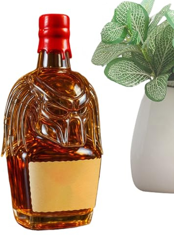 Decantadores De Licor: Botella De Vidrio Hermética, Capacidad De 300 Ml, Diseño 3D, Tamaño De 16,5 X 8 Cm, Almacenamiento Vacío Para Alcohol | Exhibición Casera De La Bodega De La Barra, Uso De La Reu