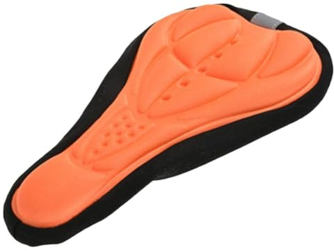 CIYODO Fahrrad Sattelbezug Gel Gepolstert rutschfest mit Verstellbarem Kordelzug Atmungsaktiv für Damen Herren Mountainbike Rennrad Trekkingrad Bequemer Sattelüberzug in Orange