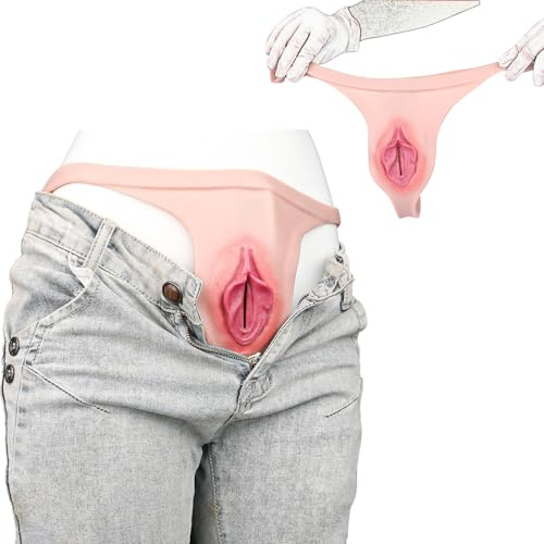 Realistische Silikon-Vagina Masturbationshose Crossdresser | Einführbarer Kanal, Tragbar, Drag Queen, Höschen Thong Briefs, Einsetzbarer Slip