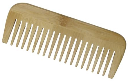 Gurtt Trähårkam naturlig bambu breda tänder antistatisk kam för lockigt och vågigt hår hårbottenmassage skäggvård för män och kvinnor