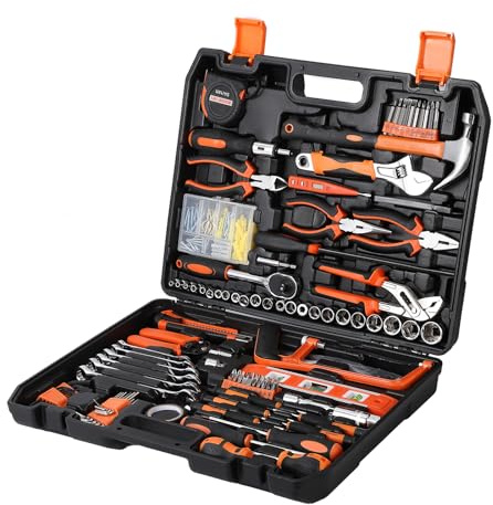 Garvee Coffret d’Outils 236PCS – Set Complet de Réparation Maison & Automobile avec Douilles 1/4 & 3/8, Cliquet, Tournevis, Pinces, Marteau – Boîte de Rangement – Pour Bricolage, Mécanique