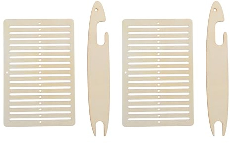COHEALI 2er-Set Mini-Webrahmen aus Holz mit Schiffchen – Multifunktionaler Webrahmen aus Holz – Handwebrahmen-Werkzeuge für DIY-Armbandriemen und Taschengriffe