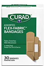 Curad Flex-Fabric Adhesive Bandages, Assorted Sizes, 30 Count