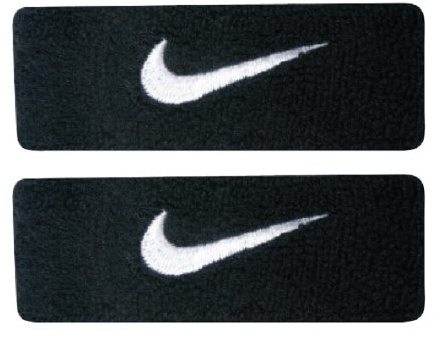Nike Swoosh Bicep Bands (Black/White, Osfm)