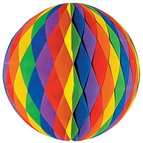 Everflag Maxi Wabenball Regenbogen 50 cm, schwer entflammbar