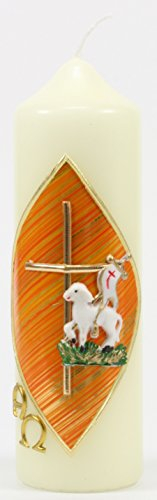 MaMeMi Osterkerze, 165/50, Rund, Weiß Oder Beige, Neutraler Duft, Kerze