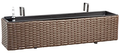 Dehner Blumenkasten Florenz, ca. 80 x 19 x 20 cm, Polyrattan, braun, 4.4 kg
