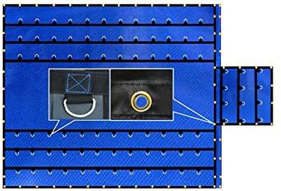 Mytee Products 24' x 27' Superlight 14 Oz Flatbed Truck Lumber Tarp with 8 FT Drop - Blue Heavy Duty Vinyl Waterproof Tarp for Trailers to Protect Cargo from Wind, Rain, Snow and Sun