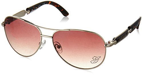 GUESS Piloten-Sonnenbrille für Damen aus Metall, Gld-34, 60 mm