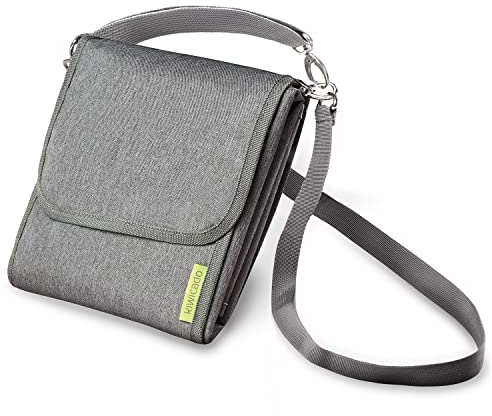 Kiwicado Wickeltasche für unterwegs - Wasserabweisende Wickelunterlage zum Mitnehmen - Platz für Windeln, Feuchttücher und mehr - Organizer Wickelset (Mit Tragegurt)