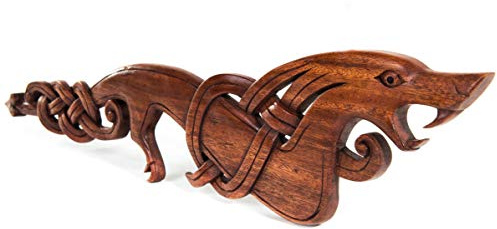 Windalf Wikinger Drache SALFAR 70 cm Zelt Dekoration & Wandbild Rechts schauend Handarbeit aus Holz