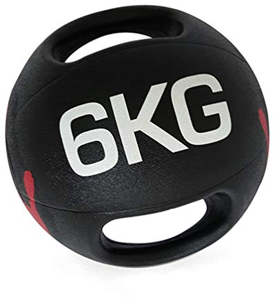AGYH Medizinbälle Black Medicine Ball, 6kg Doppel-Griff Gravity Fitness Ball, Verwendet for Core Training, Gewichtstraining, Wurftraining, Mit Auslaufsicherem Luftdüse