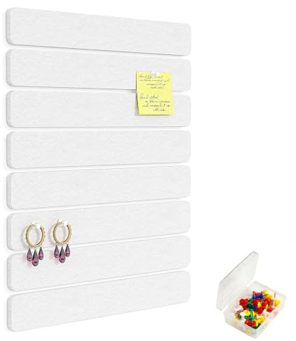Uoisaiko Filz Pinnwand Selbstklebend mit 40 Pinnnadeln, 8 Stück Pinnwand Bar Streifen Filzboard Memotafeln Fotos Filzplatte Bulletin Board Wanddekoration für Büro Küche