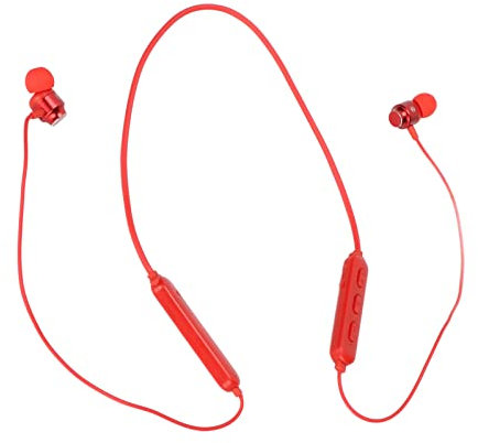 Dilwe Auricolari Bluetooth Montati Sul Collo, Auricolari Senza Fili Con Archetto Da Collo, Riduzione Del Rumore, Tappi Per Le Orecchie, Rosso