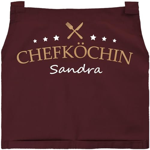 SpecialMe® Kochschürze Küchenschürze Damen Meisterköchin personalisierte Schürze für Frauen mit Namen Baumwolle
