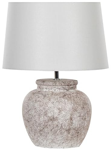 Beliani Klassische Tischlampe Keramiksockel Steinoptik 47 cm beige Mareb