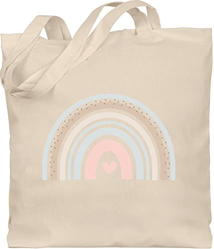 Shirtracer Baumwolltasche - Tasche & Bohemian Kleidung - Boho Regenbogen - Unisize - Naturweiß - beutel jutebeutel lange henkel tragetasche baumwolle bag tote stofftasche stoffsackerl stoffbeutel