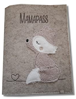 Handmade Mutterpasshülle Fuchsliebe mit Namen personalisierbar