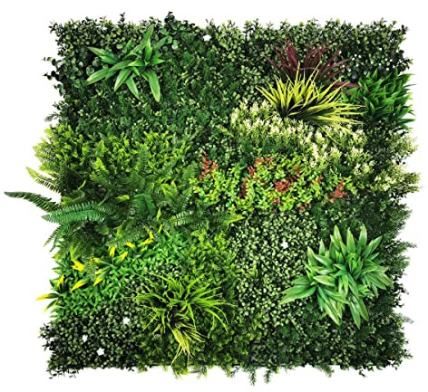 BONERVA | Jardín Vertical Jamaica | Pieza 100x100cm (1m²) | Planta Artificial Decorativa para Hogar, Oficina, Hotel, Restaurante | MAL1215