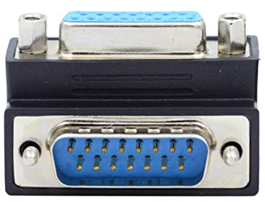 YC° CY D-SUB RS232 D-Subminiatur-Adapter, 15-polig, männlich auf weiblich, Schraubenverlängerung, DB-Stecker, bis 90 Grad abgewinkelt