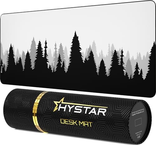 Hystar Extended Gaming Mouse Pad | XXXL 45 x 20 | 5mm Thick, Waterproof Surface, Smooth Polyester Fabric, and Natural Rubber Base | Arctic