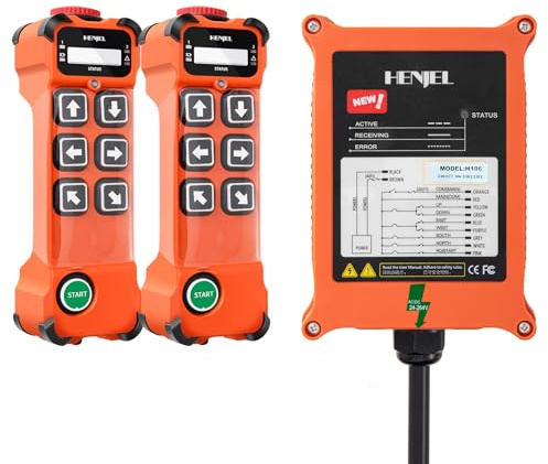 H106 Drahtlose Kran Fernbedienung Funk 12-65V 12V 24V 36V Industrielle | 6 Kanal Fernsteuerung 150 m für Elektrohebezeug Brückenkran Baustelle – störungsfrei, handlich Sender, einfach zu verdrahten