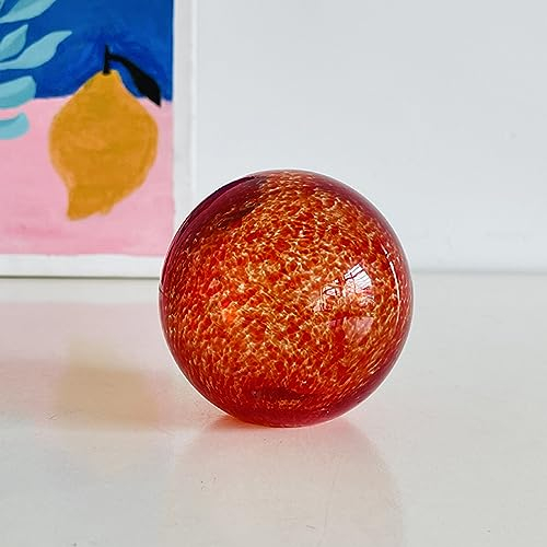 DECRZPB Handgefertigte rote Kugel aus Glas geblasenes Glas farbige Glasur Briefbeschwerer Geburtstagsgeschenk Tischdekoration Heimdekoration