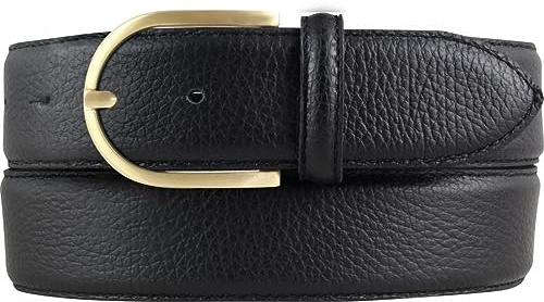 BELTINGER Damen-Gürtel aus gemasertem Leder mit Steppnaht 4 cm | Hochwertiger Ledergürtel mit Pigmentprägung 40mm Damen | Jeans-Gürtel mit goldener Gürtelschließe 4cm