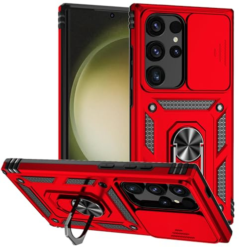 Hitaoyou Compatible with Samsung Galaxy S24 Ultra Case,Samsung S24 Ultra Case with Camera Cover & Kickstand Military Grade Shockproof Heavy Duty Protective Magnetic Cover for Galaxy S24 Ultra 6.8''