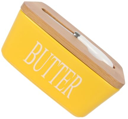 Laluerck Butter Dish with Lid and Knife Silicone Sealing Large Butter Holder for Kitchen Home Counter Top