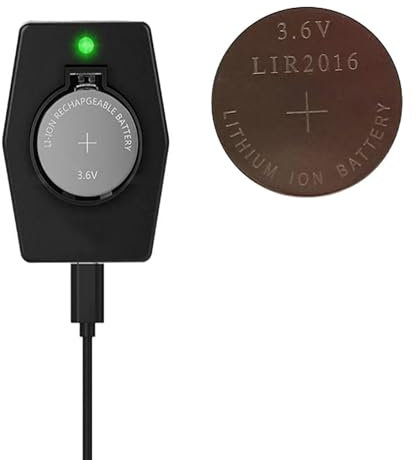 BenjiPower - Chargeur de Pile Plate Bouton Rechargeable (Batterie) pour LIR2016 LIR2025 LIR2032 ML2016 ML2032 (remplace CR2032) USB Type C (Chargeur avec 1 LIR2016)