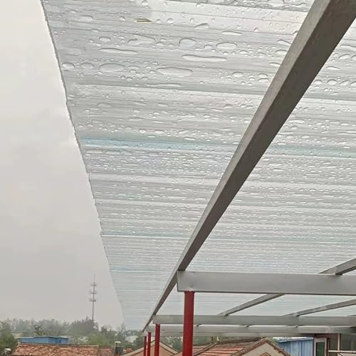 Klare Wellplatten,2mm Wellbahn Tageslichtpaneele,Stoßfeste Dachplatten,Wetterfest/UV-beständig Wandblech Dachblech,Gewächshausplatte,Ersatzplatten,Längenzuschnitt Möglich (0.9x2m/35x79in,15 Pcs)