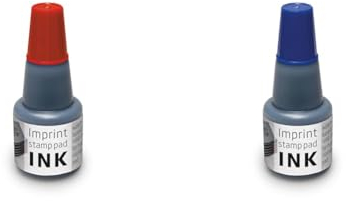 Imprint Stempelfarbe zum Nachfüllen für Stempelkissen 9072M & 9073M, Wasserbasierend Rot & Stempelfarbe zum Nachfüllen für Stempelkissen 9072M & 9073M, Wasserbasierend Blau