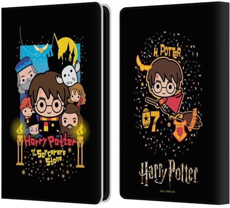 Head Case Designs Offizielle Harry Potter Sorcerer's Stone Deathly Hallows I Leder-Wallet-Hülle Kompatibel mit Kindle Paperwhite 5 (2021)